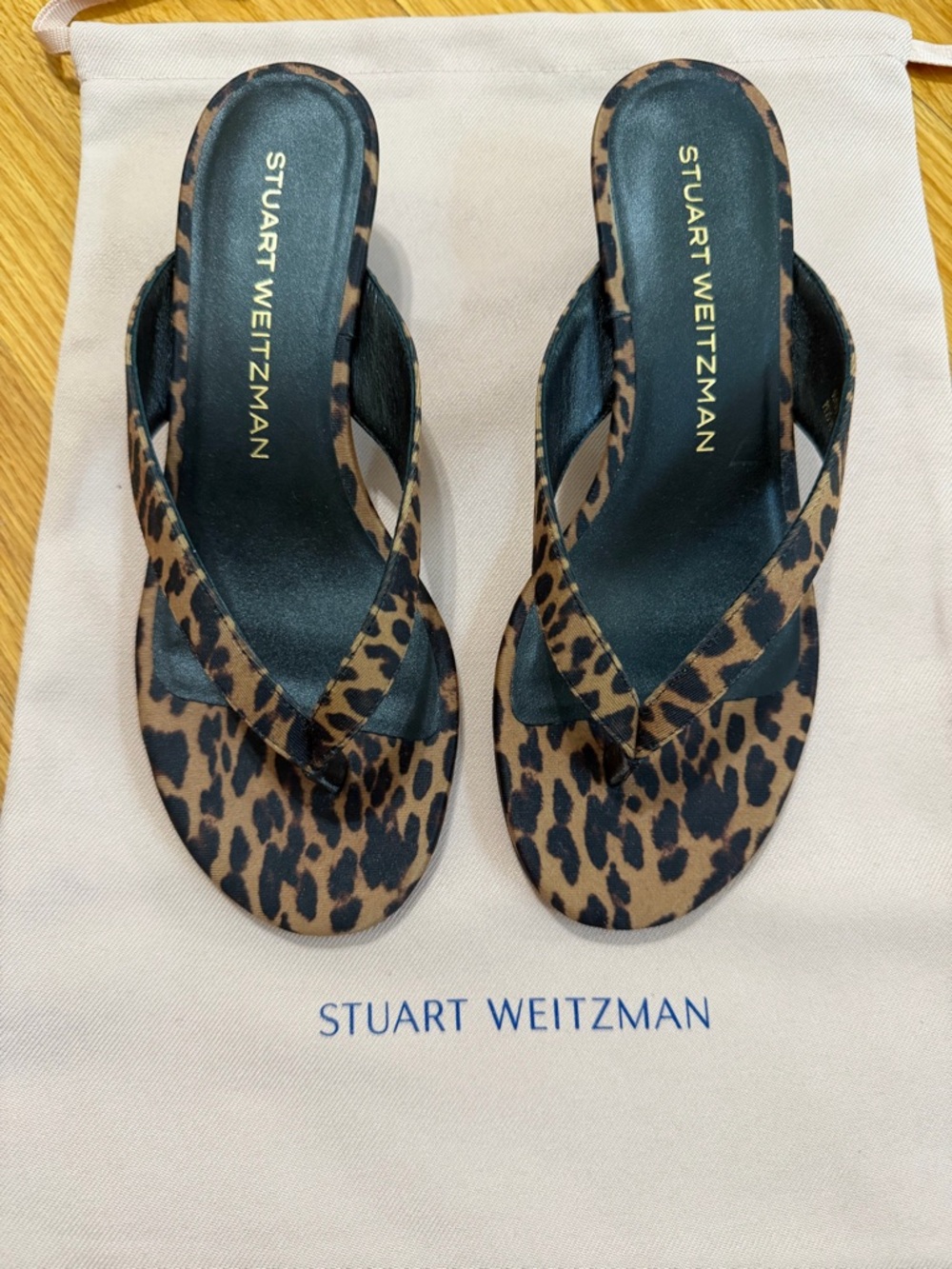 Stuart Weitzman Leopard Print Rio Sandals- Brown & Black